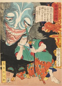 Takagi Umanosuke avec un fantôme, 1866