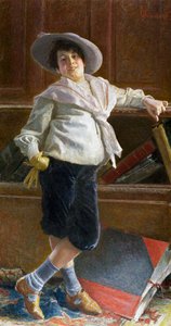 Portrait de jeune homme, peinture par Tullio Salvatore Quinzio (1858-1918) - Tullio Salvatore Quinzio