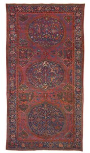 Grand tapis Ushak à triple médaillon, Anatolie occidentale, début du 17e siècle - Turkish School