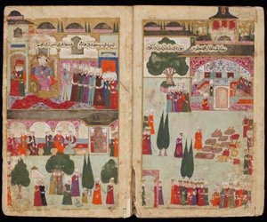 Couronnement de Mehmed III au Palais de Topkapi en 1595, de Manuscrit Campagne de Mehmed III en Hongrie - Turkish master