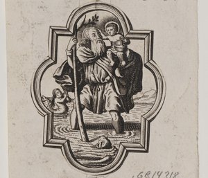 Emblème avec Saint Christophe - Ubekendt