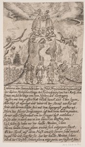 Frédéric III et Charles Gustave X se rencontrent à Frederiksborg. Feuille satirique - Ubekendt