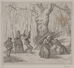 Illustration pour "Efterårsstormen", poème de Christian Richardt - Ubekendt