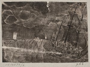 Navire à voile de nuit