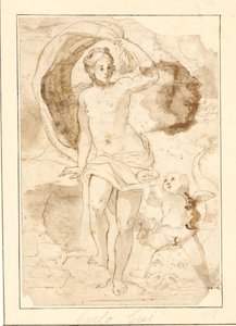 Vénus recevant des perles dans une coquille par Cupidon chevauchant un dauphin