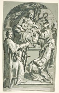 Sacra Conversazione avec Sts Laurent et Antoine de Padoue - Ubekendt Ubekendt