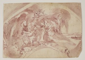 Saint Jean-Baptiste dans le désert avec des anges