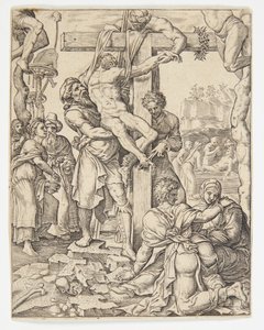 La descente de croix - Ubekendt efter Dirck Volckertsz. Coornhert efter Maarten van Heemskerck