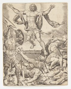 La résurrection - Ubekendt efter Dirck Volckertsz. Coornhert efter Maarten van Heemskerck