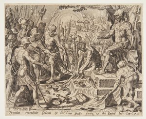 Gédéon recevant une part du butin - Ubekendt efter Maarten van Heemskerck