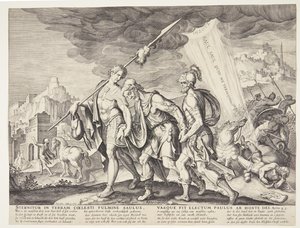 Le Saul aveugle conduit à Damas - Ubekendt efter Philips Galle efter forlæg af Maarten van Heemskerck