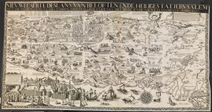 Nouvelle carte des terres de promesse et de la sainte ville de Jérusalem. - Ubekendt nederlandsk aktiv midten af 1600 tallet