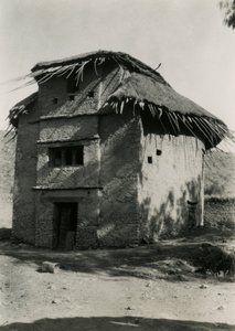 Hutte carrée au toit de chaume, Axum, Éthiopie, photographie d