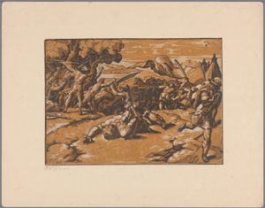 David décapite Goliath - Ugo da Carpi