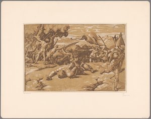 David décapite Goliath - Ugo da Carpi