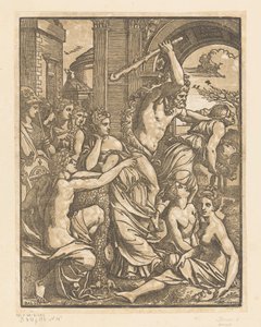 Avarice chassée du temple des Muses - Ugo da Carpi