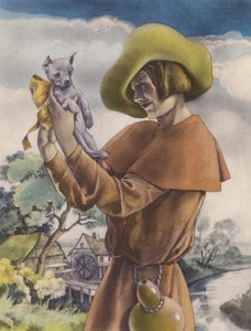Brunelleschi illustration for Contes et Nouvelles de La Fontaine (colour litho) - Umberto (after) Brunelleschi