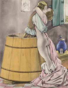 Brunelleschi illustration for Contes et Nouvelles de La Fontaine (colour litho) - Umberto (after) Brunelleschi