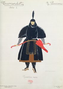 Costume pour les Gardes Noirs de Turandot par Giacomo Puccini - Umberto Brunelleschi