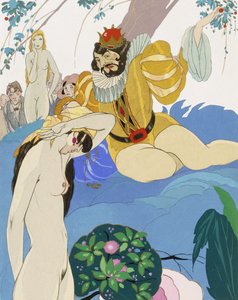 Femme nue devant le roi Pausole