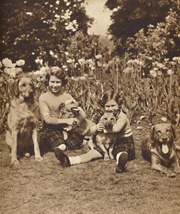 -Et amis, princesses Elizabeth et Mary au Royal Lodge, Windsor