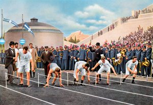 Course de sprint de 100 mètres aux Jeux Olympiques, Athènes, 1896, 1936 - Unbekannt