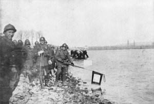 La 2e division marocaine baigne ses drapeaux dans le Rhin, Huningue, Alsace, France, 21 novembre 1918 - Unbekannt