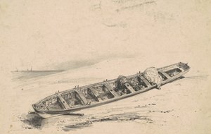 Une chaloupe échouée, 19ème siècle - Unbekannt