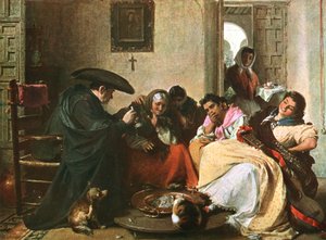 Une conversation autour du brasero, 1866, vers 1902