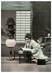 Une étudiante studieuse, Japon, 1904 - Unbekannt