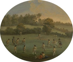 Un jeu de cricket Le Royal Academy Club dans Marylebone Fields, maintenant Regent