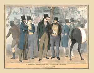 Un groupe de personnages sportifs à Epsom, vers 1832 - Unbekannt