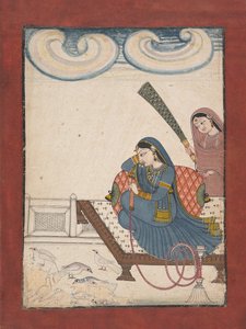 Une dame regardant des colombes, vers 1780-1800 - Unbekannt