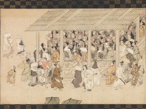 Une réunion de Nenbutsu à Ichiya, Kyoto, de la biographie illustrée du moine, fin du 14ème siècle - Unbekannt