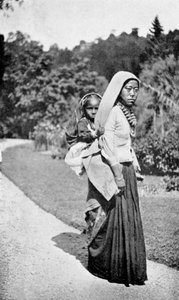 Une femme népalaise avec son enfant - Unbekannt