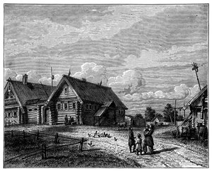 Un village russe dans la zone agricole sud, vers 1890