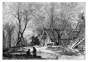 Un village russe sur les rives de la Volga, vers 1890 - Unbekannt