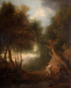 Paysage boisé, soirée d