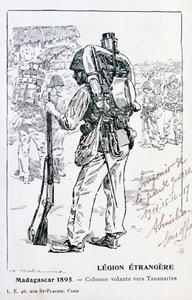 Une colonne de la Légion étrangère française avançant vers Tananarive, Madagascar, 1895