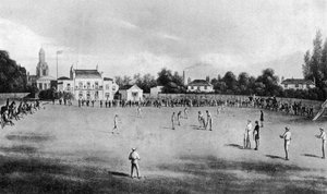 Un match de cricket en cours au Kennington Oval, Londres, 1848 - Unbekannt