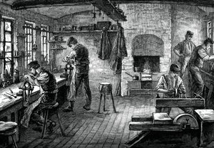 Une boutique de couteliers, vers 1880 - Unbekannt