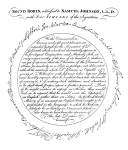 Fac-similé de la planche de la première édition de la Vie de Johnson de Boswell, 1907 - Unbekannt