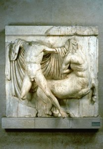 Combat entre un Lapithe humain et un Centaure, métope du Parthénon, vers 440 av. J.-C. - Unbekannt