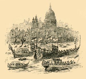 Une grande procession de barges décorées de Whitehall à Limehouse, 1907 - Unbekannt