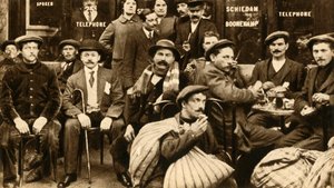 Un groupe de travailleurs agricoles réfugiés dans un café à Paris, Première Guerre mondiale, 1914-1918, 1933 - Unbekannt