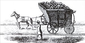 Un cheval tirant un chariot de charbon - Unbekannt