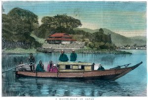 Une maison-bateau au Japon, 1888 - Unbekannt