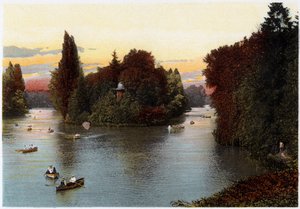 Un lac dans le Bois de Boulogne, Paris, vers 1900 - Unbekannt