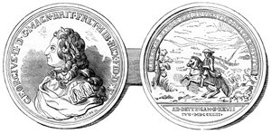 Une médaille frappée pour commémorer la bataille de Dettingen, 1743 19ème siècle - Unbekannt