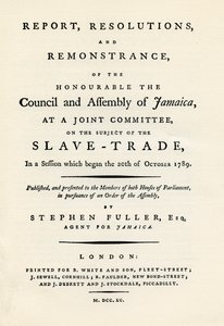 Une remontrance sur le sujet de la traite des esclaves, 1789